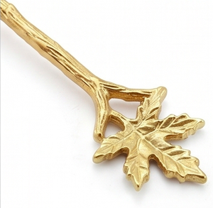 Ensemble de couverts en forme de feuille de chêne dorée, finition miroir, style vintage, passe au lave-vaisselle, pour mariage et usage domestique - Product Image 2