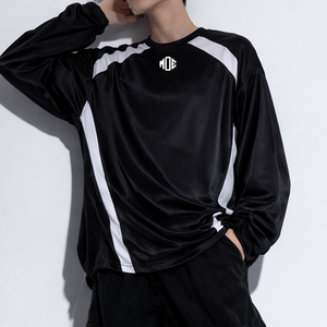 Camiseta Deportiva de Fútbol Americano de Manga Larga para Hombre, en Poliéster, con Paneles en Contraste, Ropa Deportiva, Logotipo Personalizado, Pedidos al Por Mayor OEM - Product Image 5