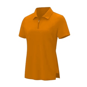 Chemise à manches courtes orange, chemise de golf personnalisée, vêtements de sport pour femmes, haut décontracté d'été, séchage rapide, respirant, vêtements de sport actifs - Product Image 1