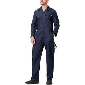 Overol de Trabajo Rojo para Hombre, Color Sólido, Casual, Tejido, Manga Larga, Diseño Liso Teñido - Product Image 5