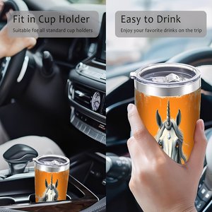 20oz Stainless Steel Tumbler Double Wall Insulated Leakproof Travel Mug With Unicorn Design For <b>Hot</b> Cold Drinks - Product Image 4