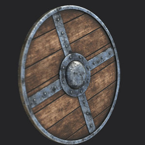 Authentique bouclier viking en bois rond, artisanat d'inspiration nordique classique pour exposition historique et collection décorative - Product Image 1
