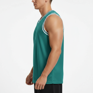 Maillot de basketball sans manches pour homme OEM, en mesh respirant, débardeur de sport, logo personnalisé, vente en gros - Product Image 3