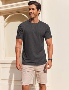 T-shirt à manches courtes pour homme, coupe ample, en spandex/coton, col rond, respirant, séchage rapide, tissu écologique 180g, personnalisable OEM ODM en gros - Product Image 2