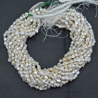 Perles d'eau douce naturelles de couleur blanche de 6 mm, 8 mm, 10 mm, perles irrégulières, perles en vrac pour la fabrication de bracelets, fournisseurs