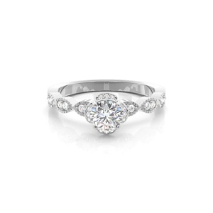 Bague de fiançailles en diamant de laboratoire de haute qualité, fabriquée à la main, bijoux de mariée, pour une utilisation en occasion spéciale, plaqué argent, luxe, 1 carat, taille brillant - Product Image 2