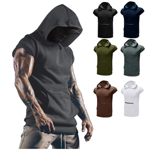 Cotton/Polyester Sleeveless Sports Vest for Men <b>with</b> Custom Logo Gym Hoodie Quick Dry & Breathable 180g Casual Fitness Tank <b>Top</b> - Product Image 5