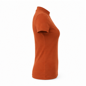 Camiseta Personalizada de Manga Corta con Cuello Redondo para Mujer, Color Naranja Óxido, Corte Clásico Ajustado, en Jersey de Algodón Suave y Elástico - Product Image 4