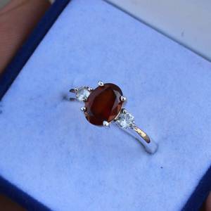 Anillo de granate rojo, anillo de boda vintage, plata de ley 925, piedra de nacimiento de enero, regalo de aniversario para ella - Product Image 2