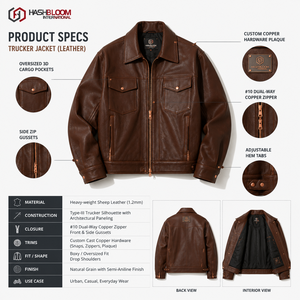 Chaqueta de Motociclista de Cuero de Oveja Grueso y Extra Grande para Hombre, Estilo Arquitectónico Tipo III, Prenda Exterior Holgada, Personalizada OEM - Product Image 5