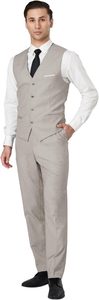 Traje de 3 Piezas para Hombre, Corte Slim, Antiarrugas, Blazer, Chaleco y Pantalones, para Negocios, Bodas y Eventos Formales - Product Image 4
