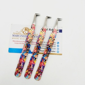 90 Degree Fiber Tip Stainless Steel Solid Eyelash Extensions Tweezers Best Quality Tweezers for <b>Lash</b> Extensions - Product Image 6