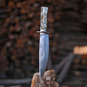 Couteau Bowie de chasse et de camping d'extérieur à lame fixe en acier inoxydable de qualité industrielle, fait main, à bord droit, manche en bois, OEM - Product Image 5