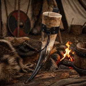 Cuerno Vikingo de Búfalo Hecho a Mano de Alta Calidad, Material Orgánico Ecológico, Estilo Animal Pulido, Sostenible - Product Image 2