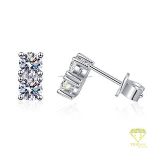 Pendientes de Diamantes Cultivados en Laboratorio, con Gemas Rosas, Plata de Ley 925, Regalo de Aniversario, Joyería - Product Image 2