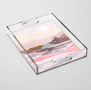 2026 Latest Printed Acrylic Serving Storage Tray For Serving Beverages Snacks Breakfast Chic Organizer Platter For <b>Coffee</b> <b>Table</b> - Product Image 4