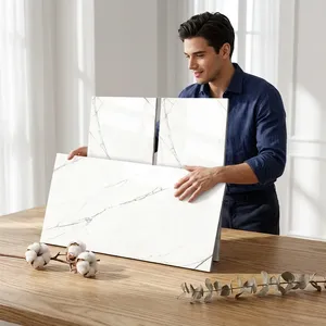 กระเบื้องบุผนังลายหินอ่อนสีขาว ขนาด 300x600 มม. ผิวมันเงา สำหรับตกแต่งภายใน - Product Image 6