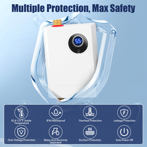 Chauffe-eau électrique instantané sans réservoir 3000W avec écran LCD, étanche IPX4, avec interrupteur 82,4-131 degrés F/°C - Product Image 2