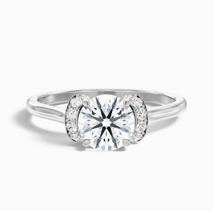 Round Cut Moissanite <b>Ring</b> 925 Sterling <b>Silver</b> Yellow Gold Plated Engagement <b>Ring</b> Classic <b>Solitaire</b> Dainty Wedding Jewelry - Product Image 4