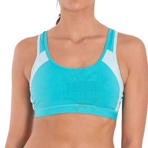 Women's Seamed Scoop Neck <b>Racerback</b> Sports <b>Bra</b> with Removable Pads Medium Support Solid Color Breathable & Quick Dry for Yoga - Product Image 6