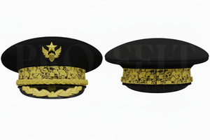 Comfortable Trendy Hot Sale Embroidered Black Peak Cap with <b>Red</b> Decorative Band Classic Formal Uniform Style Headwear for Men - Product Image 6