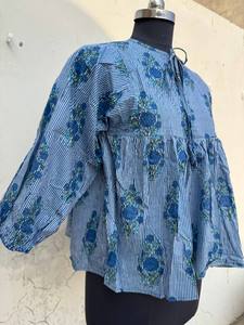 Robe courte élégante pour femmes en coton imprimé, avec tissu respirant et motifs floraux raffinés - Product Image 4