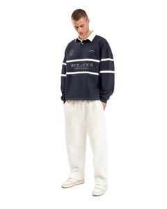 Polo en Coton Lourd 450 GSM, Coupe Oversize, Manches Longues, Épaules Tombantes, Broderie Classique, Logo Personnalisé, Couleur Unie avec Fermeture Éclair - Product Image 4