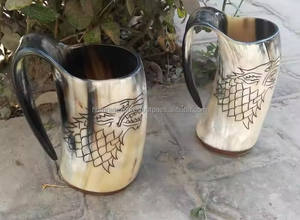 Alta calidad estándar nuevo diseño hecho a mano vikingo beber jarra cuerno taza Popular Animal decorativo vasos de cerveza para uso doméstico - Product Image 2