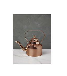 Hervidor de cobre de diseño retro con cuerpo pulido y tapa elegante ideal para decoración de eventos o estilo clásico de habitación - Product Image 2