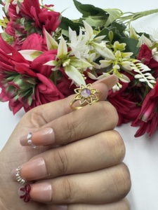 Bague en or plaqué améthyste florale pour femme, bague en pierres précieuses, style classique, pierre de naissance de février, bijoux à porter au quotidien - Product Image 5