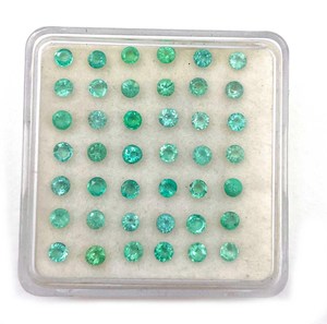 Lot en gros de pierres précieuses émeraude naturelle de Zambie, taille ronde, facettées, pour la fabrication de bijoux, vertes, certifiées IGI, claires - Product Image 5