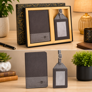 Set de Regalo Empresarial Personalizado con Logotipo, Cuaderno de Cuero PU, Bolígrafo y Etiqueta para Equipaje, Obsequio Promocional para Oficina y Escuela - Product Image 4