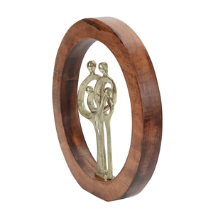 Handcrafted Wooden Family Sculpture with Metal Figurine Tabletop Home <b>Decor</b> for Living Room Bedroom and <b>Office</b> <b>Decor</b> - Product Image 6