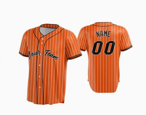 Maillots de baseball unisexes respirants à rayures, personnalisables par sublimation pour équipes, vente en gros - Product Image 5