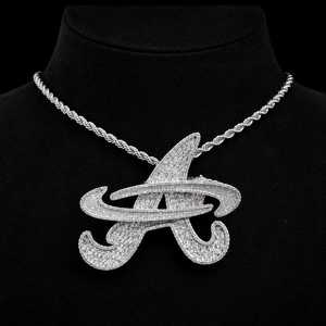 Colgante de Plata de Ley 925 con Letra Personalizada, Diamante Moissanita VVS, Chapado en Rodio, Hecho a Mano, Hermoso, Unisex, para Uso Diario - Product Image 1