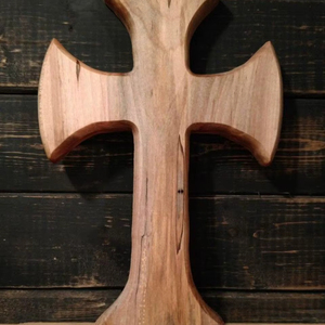 Curved Design Wooden Cross Engraved <b>Wall</b> Hanging Decoration Lightweight for Christmas - Product Image 1