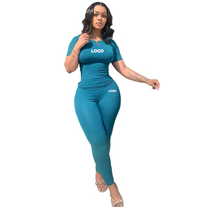 ชุดเซ็ตผู้หญิง สกรีนโลโก้ได้ ชุดวิ่งแขนยาว 2 ชิ้น ชุดโยคะ เสื้อผ้าออกกำลังกาย กางเกงเลกกิ้งรัดรูป ชุดออกกำลังกาย 2 ชิ้น - Product Image 6