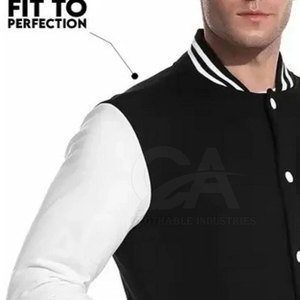 Chaqueta Letterman de Moda Urbana para Hombre, Tejido Suave, Diseño Casual, Perfecta para Uso Diario y Moda Urbana - Product Image 5