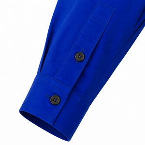 Custom Royal Blue Hi Vis Reflective Long Sleeve Industrial Safety Uniform Shirt Polyester Unisex OEM - Product Image 6