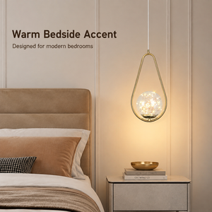 Modern Gold Pendant <b>Light</b> With Adjustable Height And Glass Globe For Bedroom <b>Dining</b> Room Kitchen Island And Bar - Product Image 4