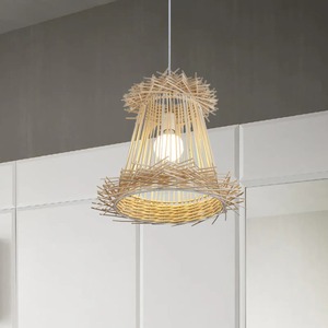 Handmade Rattan Bird Nest Pendant <b>Light</b> Natural Woven Bamboo Hanging Lamp Tropical Rustic <b>Decorative</b> Lighting - Product Image 3