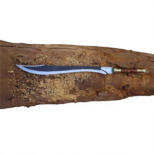 Cuchillo de hoja curva con mango de madera y detalles de latón, de un solo filo, precio de fábrica, espada de acero inoxidable en venta - Product Image 3