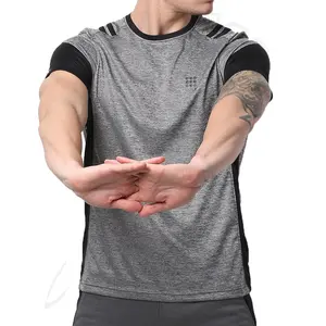 공장 판매 OEM 고품질 T-셔츠 면 폴리에스테 보통 색깔 T-셔츠 경량 남자 T-셔츠 높은 시정 T-셔츠