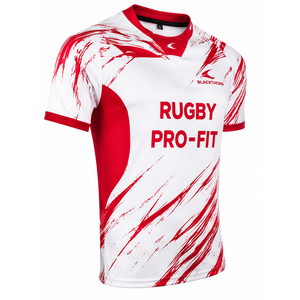 Camiseta de Rugby Profesional para Hombre, Sublimada, Manga Corta, Cuello en V, Ajustada, Transpirable, para Todas las Temporadas, Poliéster y Elastano - Product Image 1