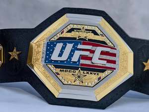 Ceinture de championnat AERO UFC en métal plaqué, ceinture de récompense sportive, moulage monobloc, motif d'étoiles imprimé par transfert thermique, boucle en alliage - Product Image 3