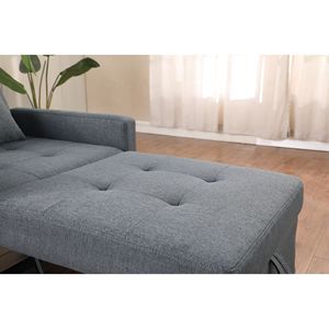 Poltrona Letto Convertibile Multifunzionale Regolabile in Tessuto Morbido per Soggiorno con Cuscino - Product Image 3