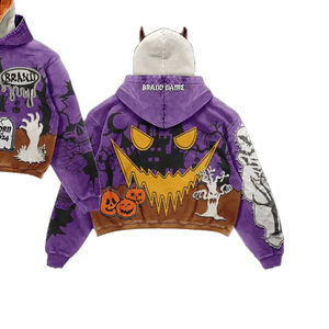 Sweat à capuche unisexe personnalisé, style vintage vieilli, entièrement zippé, épaules tombantes, ourlet brut, en molleton 100% coton épais, coupe ample, pour tenue décontractée - Product Image 6