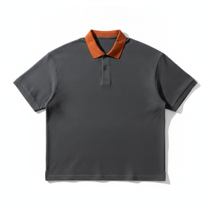 New Latest Men's Solid Color Short Sleeve <b>Polo</b> Shirt Cotton Pique Breathable Casual Design <b>Orange</b> Collar - Product Image 1