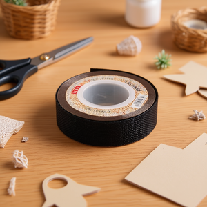 ILAN Cinta de Lino Negra de 3.8cm x 5cm para Manualidades y Decoración - Product Image 3