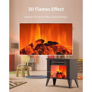 Mini Chimenea Eléctrica de Escritorio Portátil, Calentador de Espacio Independiente con Efecto de Llama, Funciones de Protección Contra Sobrecalentamiento y Derribo - Product Image 3